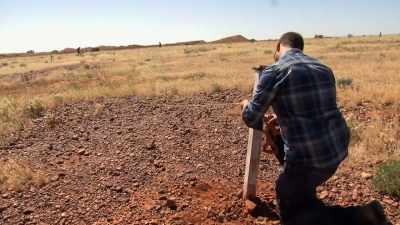 When we got our pegs in the ground, - Outback Opal Hunters