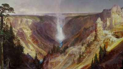 When Hayden sent Moran's
renderings of the falls - Yellowstone: One-Fifty