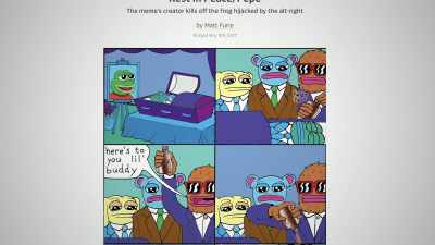 When I had first seen
Matt's death of Pepe comic, - Feels Good Man