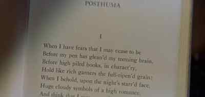 "when I have fears
that I may cease to be" - Track of the Cat
