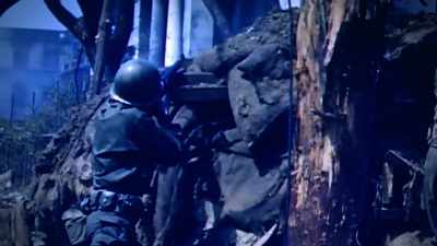 When I looked up, I got shot
again -- right through my nose. - The Pacific War in Color
