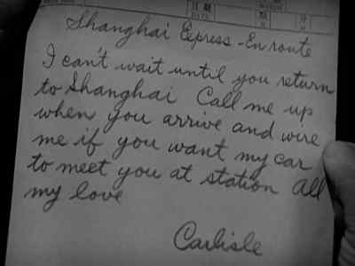 When I needed your faith, you withheld it. - Shanghai Express