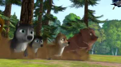 When I say "now,"
everyone spin to the left! - Alpha & Omega: Journey to Bear Kingdom
