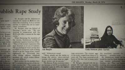 When Lynda Holmstrom and I started
studying the problem of rape, - Mastermind: To Think Like a Killer