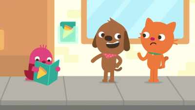 When she's thinking about pizza,
she's waiting. - Sago Mini Friends