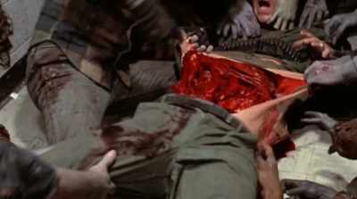 When we shot that scene, we used rancid rotted
intestines. - In Search of Darkness