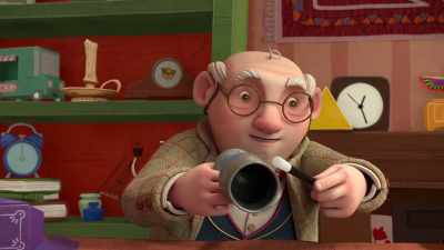 When you tap the button
with the wand, - The Adventures of Paddington
