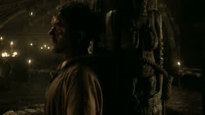 When the khalasar rides,he'll be leashed to a saddle and forced to run behind the horsesfor as long as he can. - Game of Thrones
