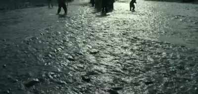 When the path beside the river disappears, - See