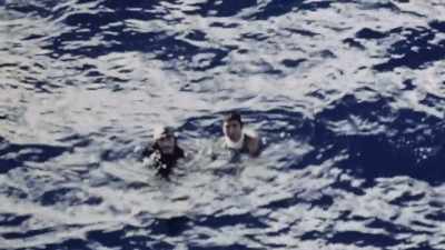 WHEN THEY CAME ABOARD OUR SHIP,
MARINES STOOD GUARD OVER THEM - The Pacific War in Color