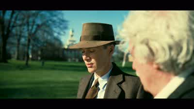 When they've punished you enoughthey'll serve you salmon and potato saladMake speechesgive you a medalapplauseHello FrankYou're happy I'm happygentle music continuesEINSTEIN Pat you on the back tell you all is forgivenJust rememberit won't be for youIt'll - Oppenheimer