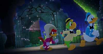 -Where is it?
-(Donald blabbering) - Legend of the Three Caballeros