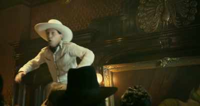 ♪  Where the rest his face has got to
We don't know  ♪ - The Ballad of Buster Scruggs