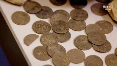 Whereas two or three coins
is the sort of thing that - Curse of the Ancients with Alice Roberts