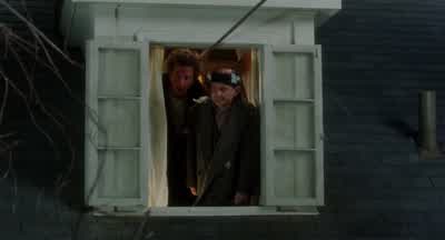 Down here you big horse's ass Come get me before I call the police - Home Alone