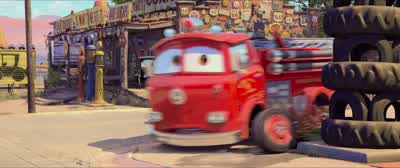 Where's he goin'Oh he's a little bit shy and he hates you for killin' his flowers - Cars
