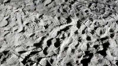 Wherever they go, astronauts leave
very clear footprints on the ground. - American Moon