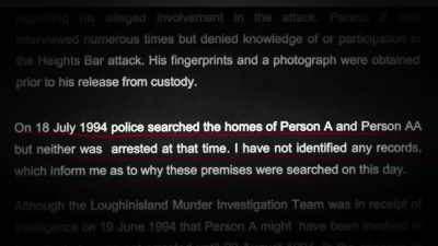 Whether or not it was
a case that he wasn't there - No Stone Unturned