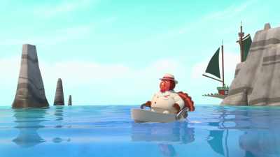 Whew! Overseeing treasure
hunting is grueling! - Top Wing