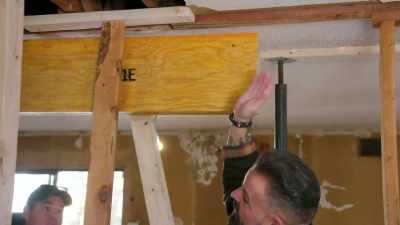 Which is gonna end up
lifting every ceiling
to the stud. - Renovation Impossible