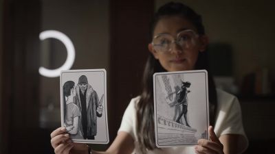 Which woman looks more scared? - Watchmen