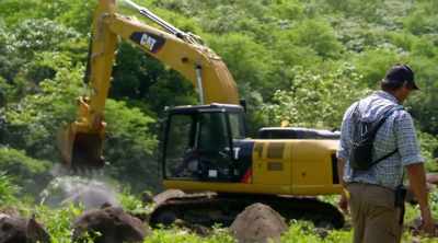 ‐ While Brad continues
to clear away the rocks, - Lost Gold of World War II