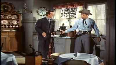 While he can not leave. I'll
distract him. Take my revolver. - Silver Lode
