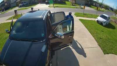 ‐ While cleanig his truck
in his driveway, - Neighborhood Wars