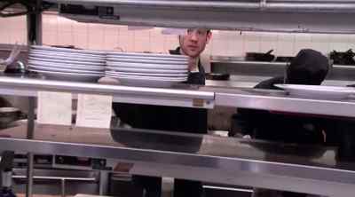 While Gene puts
out fires in the kitchen, - Kitchen Nightmares