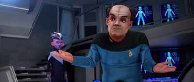 While I finish checking you in, please, make use of everything... - Star Trek: Prodigy
