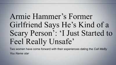 While the DMs remain unverified,
the stories have kept coming in. - House of Hammer
