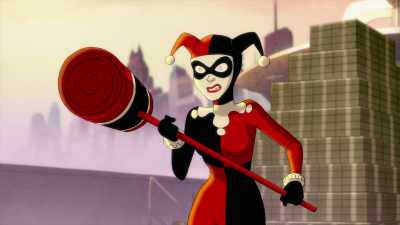 - [whimpers]
- [body thuds] - Harley Quinn