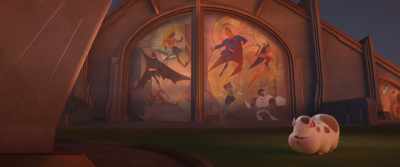 - [WHIMSICAL MUSIC PLAYING]
- [CRACKLING] - DC League of Super Pets