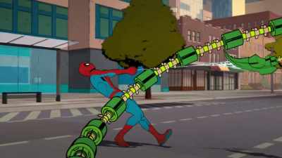 -[whirring]
-[yells] - Your Friendly Neighborhood Spider-Man