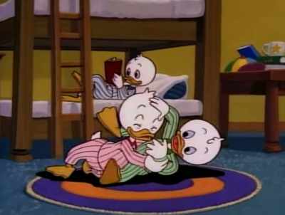 [whistle shrieks]
One, two, three, and four, - DuckTales