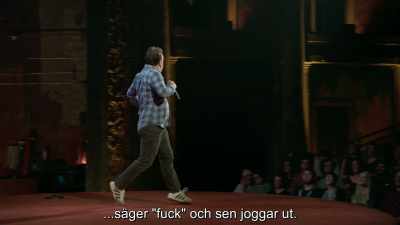 Who jogs on stage, - Mike Birbiglia: Thank God for Jokes