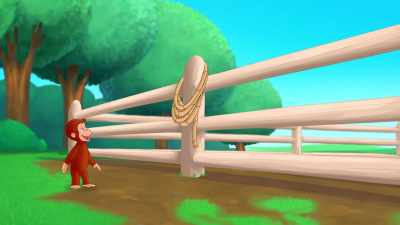 Whoa, Nelly.
(lamb bleating) - Curious George: Go West, Go Wild