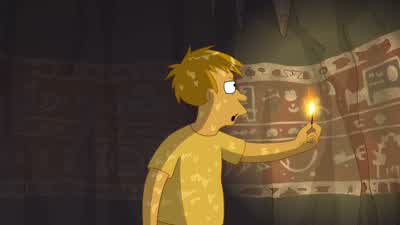 Whoa, there's writing in here! - Futurama