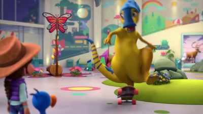 -Whoa! Watch the tail! Sorry.
-[grunts] - Ridley Jones