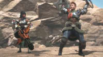 Whoo! Did you see that?
Did you see what we just did? - Monster Hunter: Legends of the Guild