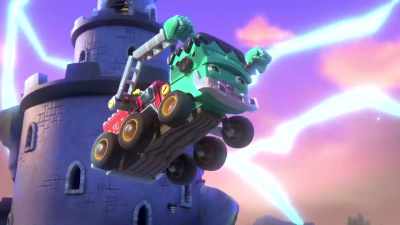 -Whoo! Yeah!
-[thunder crashes] - Mighty Monsterwheelies