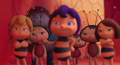 Whoops yourself! Step away
from the hair, meadow bug. - Maya the Bee: The Honey Games