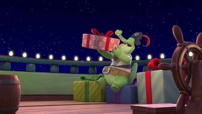 ♪ Who's got a present
for Cap'n Dilly? ♪ - Top Wing