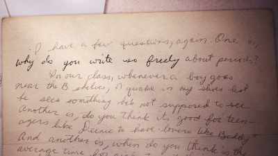"Why do you write so freely about periods? - Judy Blume Forever