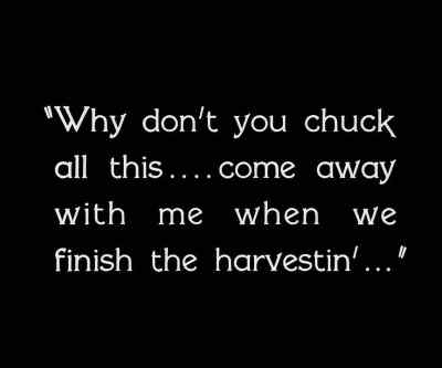 Why don't you chuck all this... - City Girl