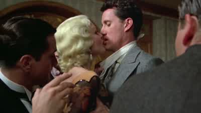 Why don't we make it a threesome huhCan't you see he's got other plans for tonightWell bring her along We'll make it a foursomeI'm not that kind of guyBesides I'm afraid if I give you a good crack in the mouth you'd probably like it - Once Upon a Time in America