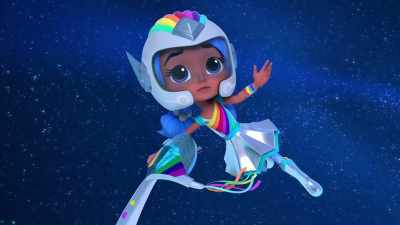 Why is he in space
in a falling-apart space shuttle? - Rainbow Rangers