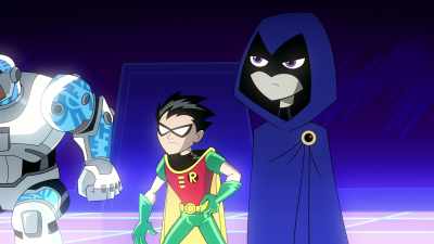 Why not? Let her step out
of the ring, she forfeits. - Teen Titans Go! Vs  Teen Titans