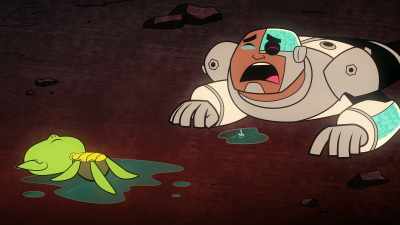 Why? [tearfully] He was a turtle. - Teen Titans Go! Vs  Teen Titans