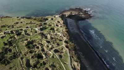 Why the large wooden poles
where pointe du hoc would be? - Secret Nazi Ruins
